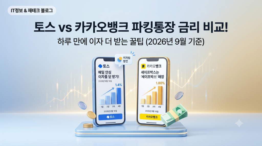 토스 카카오뱅크 파킹통장 비교