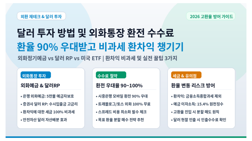 달러 투자 방법 및 외화통장 환전 수수료 썸네일
