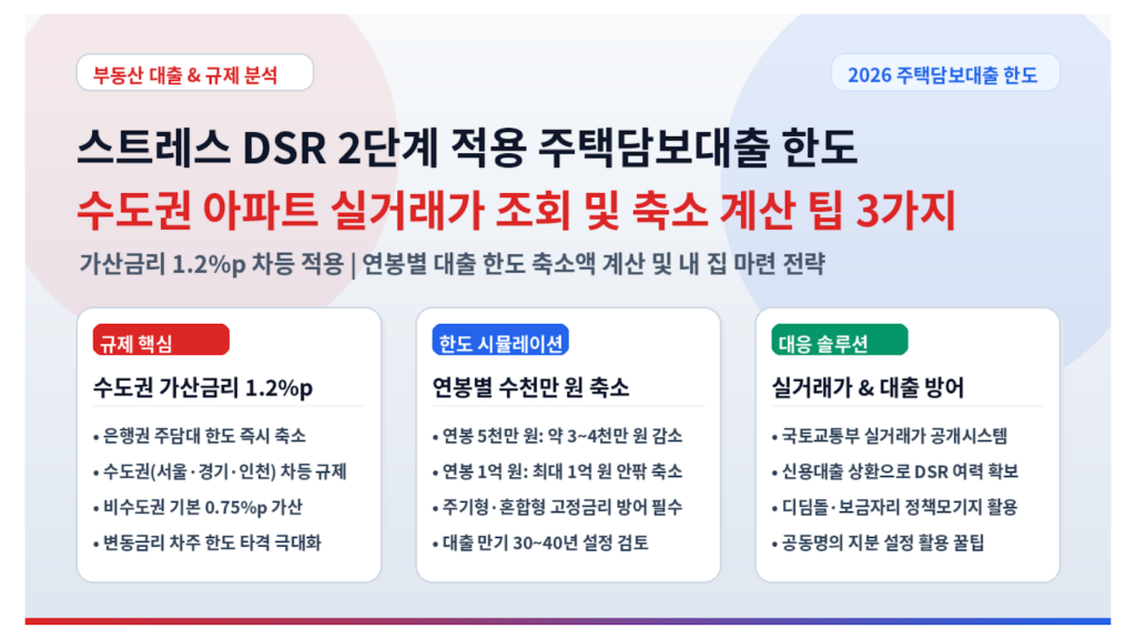 스트레스 DSR 2단계 주택담보대출 한도 축소 및 수도권 실거래가 썸네일