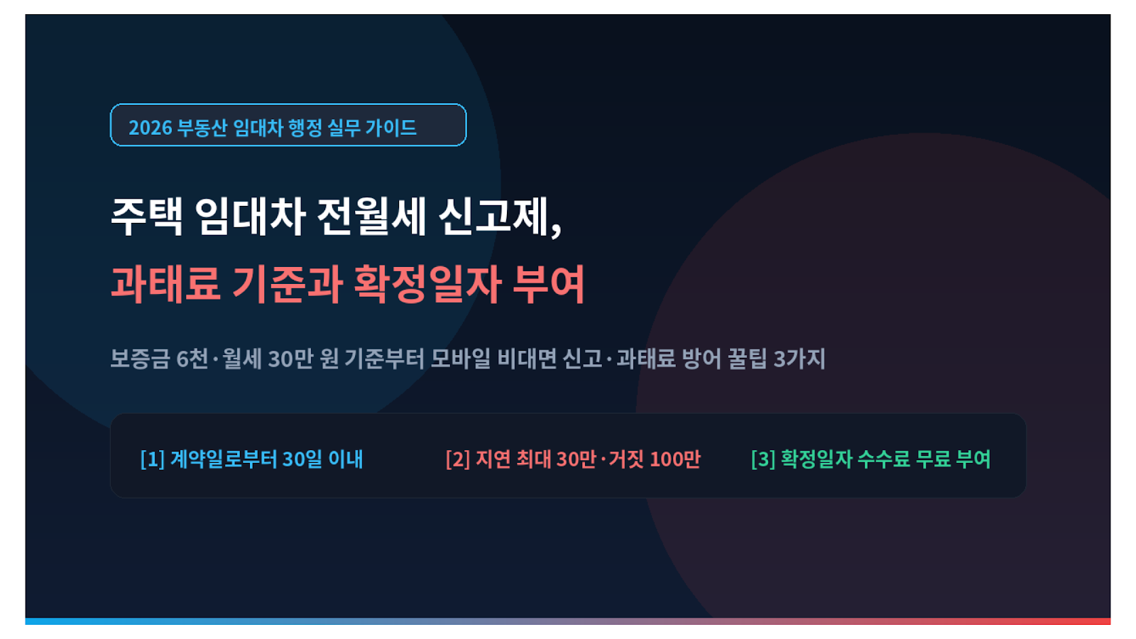 주택 임대차 전월세 신고제 과태료 기준과 확정일자 부여 미니멀 썸네일