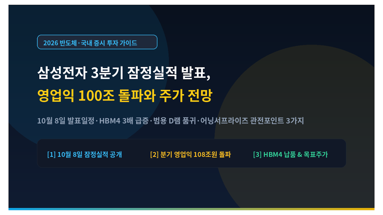 삼성전자 3분기 잠정실적 발표 영업익 100조 돌파와 주가 전망 미니멀 썸네일