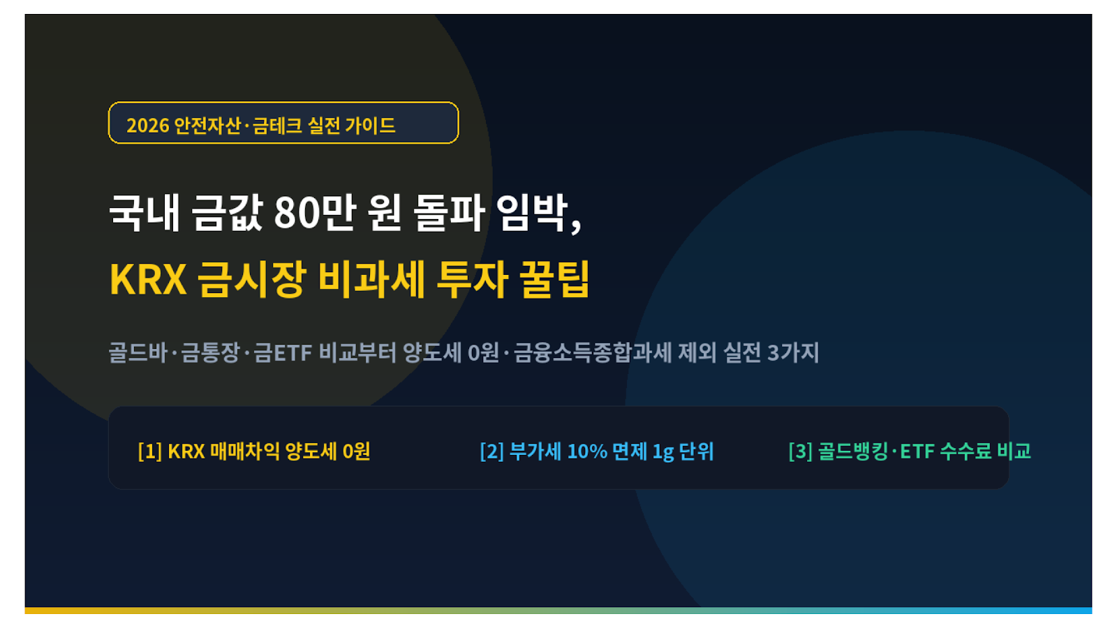 국내 금값 80만 원 돌파 임박 KRX 금시장 비과세 투자 꿀팁 미니멀 썸네일