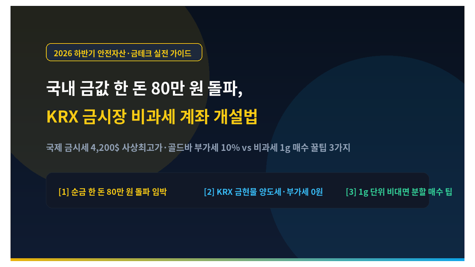 국내 금값 한 돈 80만 원 돌파 KRX 금시장 비과세 계좌 개설법 미니멀 썸네일