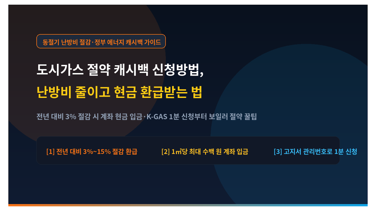 도시가스 절약 캐시백 신청방법 난방비 줄이고 현금 환급받는 법 미니멀 썸네일