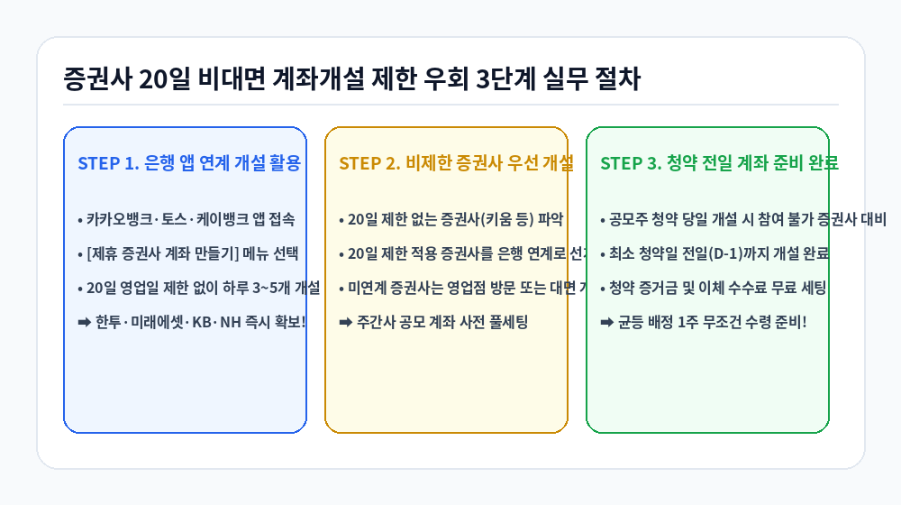 10월 공모주 청약 일정 증권사 20일 제한 우회 3단계 절차 인포그래픽